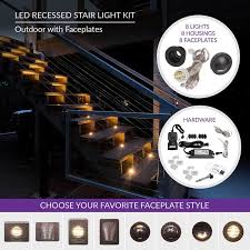 Outdoor Recessed Stair Light Kit 8 Pack