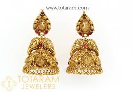 temple jewellery earrings jhumkas in