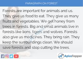 paragraph on forest 100 150 200 250
