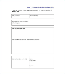 Incident Reporting Template Workplace Incident Report Form Template