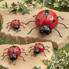 metal ladybug garden decorations with