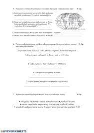 Geografia Klasa 5 Dział 1 Sprawdzian - Test online worksheet for klasa 5