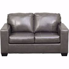 morelos gray italian leather loveseat