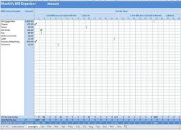 Monthly Bill Organizer Excel Template Payments Tracker By Due Date Family Budget Planning