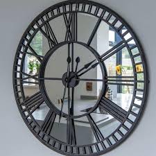 Libra Skeleton Mirror Wall Clock Large