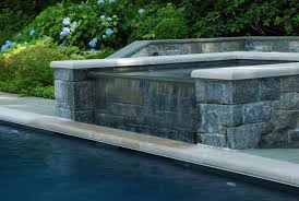This water feature balances perfectly with proportions of the pool. Cool Swimming Pool Water Feature Ideas Pool Research