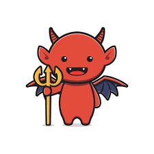 cute devil mascot halloween cartoon