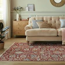 cecilia traditional rug red by dunelm
