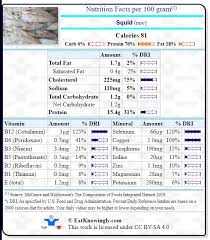 squid raw nutrition facts
