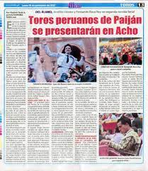 TAUROMAQUIAS - Primera bitácora taurina del Perú: Toros peruanos de Paiján  se presentarán en Acho