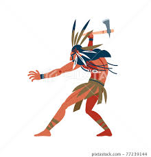 american indian warrior ran to
