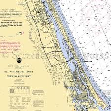 Florida Daytona Beach Nautical Chart Decor