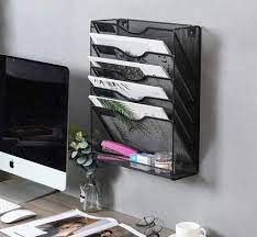 Black Wall Mount Hanging File Organizer