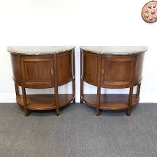 louis xvi style demilune cabinets