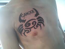 Black ink cancer zodiac sign with flowers tattoo design for upper back. 70 Cancer Zodiac Sign Tattoos Collection