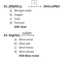 chemical reactions and equations mcq