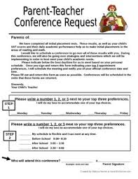Parent Teacher Conference Request Form Letter To Send Home