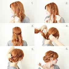 Take a smaller piece from the left side and pass it to the step five: How To Style A Braided Chignon A Beautiful Mess