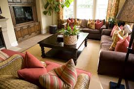 living room examples with brown couches