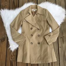 Dkny Nwot Double Breasted Belted Khaki Trench Coat