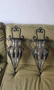 Glass And Wrought Iron Wall Decoration