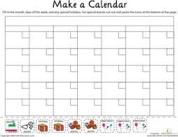 Make A Calendar Kids Worksheets Kindergarten Math Worksheets