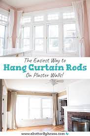 how to hang curtains on plaster walls