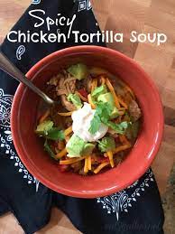 Spicy Chicken Tortilla Soup With Dairy Toppings Chicken Tortilla Soup  gambar png