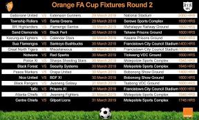All times shown are your local time. Orange Orange Fa Cup Fixtures Round 2 Kgaatshoo Get Facebook
