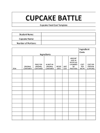 cupcake food template form print fill