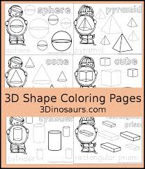 This set includes sheets using which preschoolers may look for the same shapes, can trace, draw and color them. Easy No Prep 3d Shape Coloring Pages 3 Dinosaurs