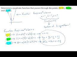 Determining A Quadratic Function From