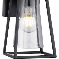 Progress Lighting Raineville 1 Light 9 In Matte Black Outdoor Wall Lantern With Clear Glass