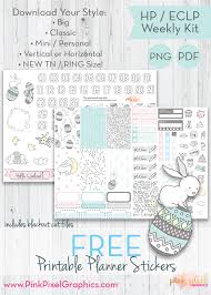 Easter Bunny Buddies Free Planner Stickers Print And Cut Pink