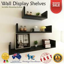 Set Of 3 Floating Wall Display Shelves