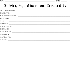 Solving Equations And Inequality Word