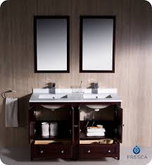 Double Sink Bathroom Vanity In Mahogany