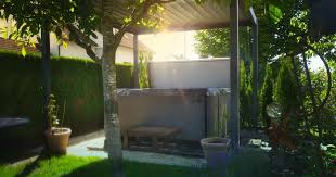 small backyard designs with hot tubs