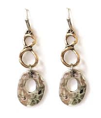 whole hammered disc drop earring 464030