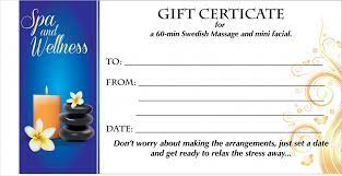 printable spa gift certificate template
