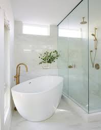 Tub In Front Of Shower Design Ideas