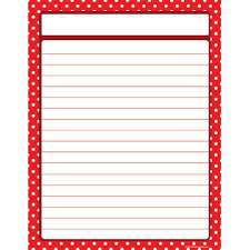 Red Polka Dots Lined Chart