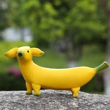 Cute Banana Dog Garden Statues