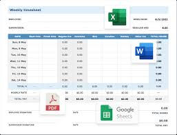 free timesheet templates excel word