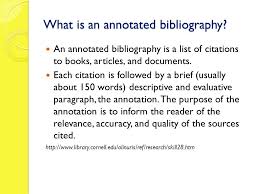 Purpose of annotated bibliography SlideShare