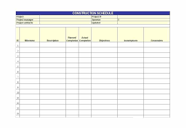 Project Timetable Template Free Construction Schedule Template Excel