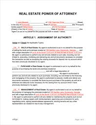 real estate power of attorney forms
