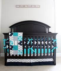Boy Crib Bedding Set Navy Blue And Teal