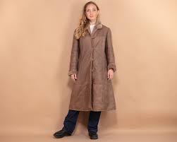 Sheepskin Long Coat Size Medium Warm