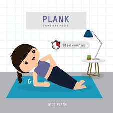Plank Workout Woman Doing Planking
